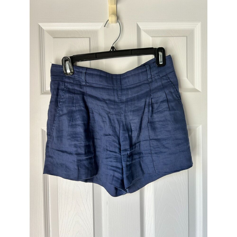 Vince Linen Blend Pull On Shorts sz 2 navy blue